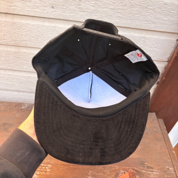 vintage ULS LOGGING supplies corduroy trucker hat snapback black - Picture 4 of 4